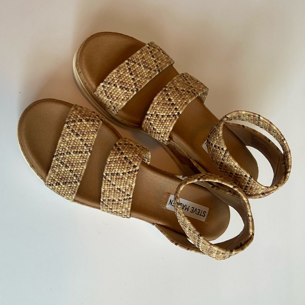 Steve Madden Woven Tan Sandals